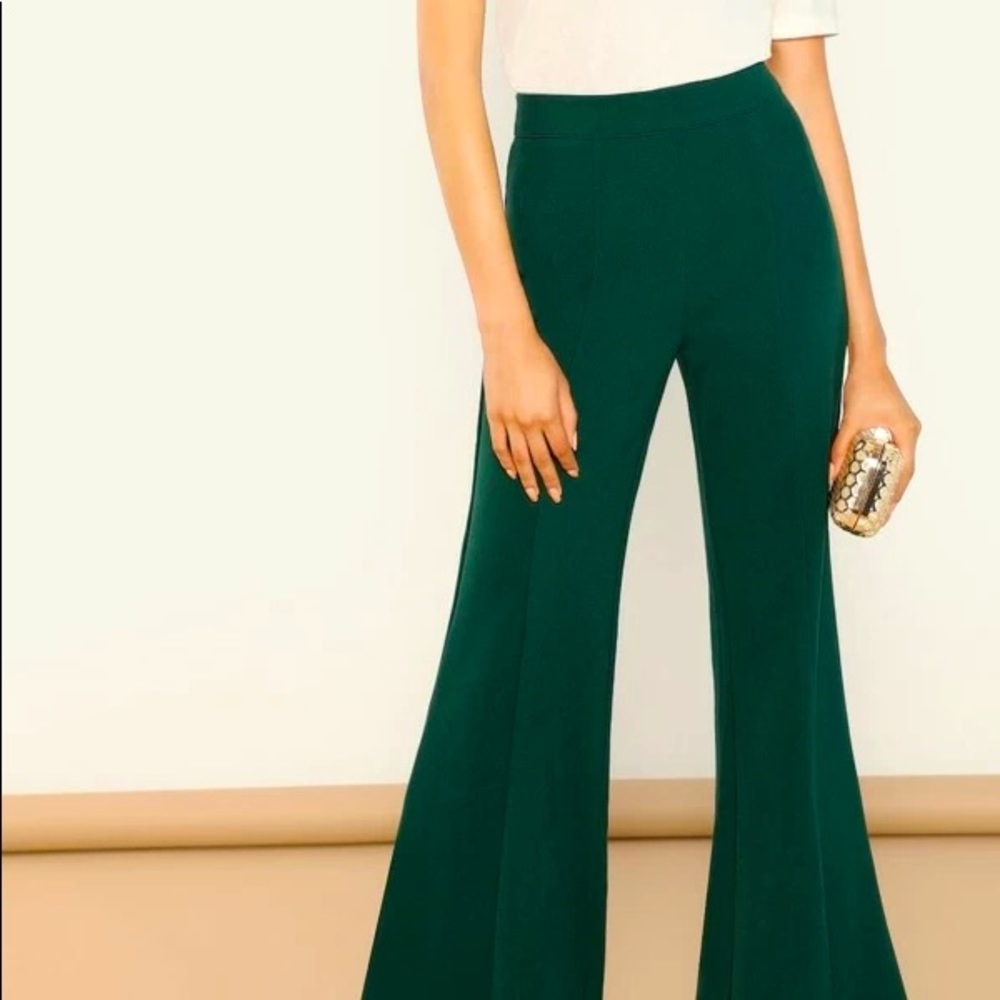 Flared Pants With Center Seam Detail